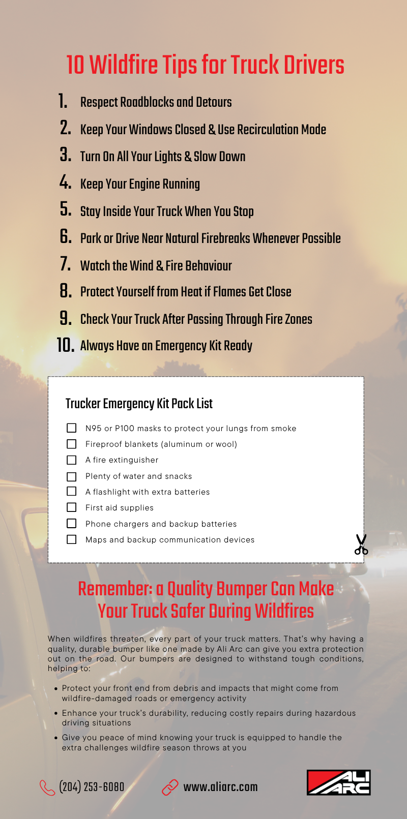 Wildfire Tips for Truck Drivers
